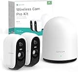WUUK Überwachungskamera Aussen Wireless 2K, 240 Tagen Akku, 32 GB Lokalem Speicher Ohne ABO, Nachtsicht, Homebase-Unterstützung Für Bis Zu 8 Kameras, 2.4/5GHz WLAN, Kompatibel Mit Alexa & Google
