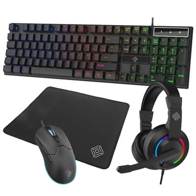 Subsonic AZERTY 4-in-1 Gaming-Headset für PC-Tastatur, Gaming-Matten