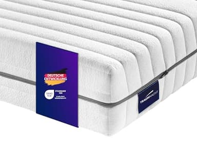 Traumnacht Komfort 7-Zonen 500er Tonnentaschenfederkernmatratze mit Viskose Bezug, Härtegrad 4 (fest) - bis 150 kg, 90x200cm, Öko-Tex zertifiziert, produziert nach deutschem Qualitätsstandard