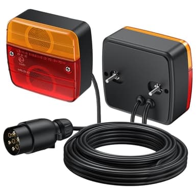 YGiTK Anhänger Rückleuchten Set, 12V Rücklichter Anhänger mit 7,5m Kabel, 7 Polig mit E13 Prüfzeichen, LED Rückleuchten für LKW, Wohnwagen, Transporter, Boote, Rücklichter, Beleuchtung