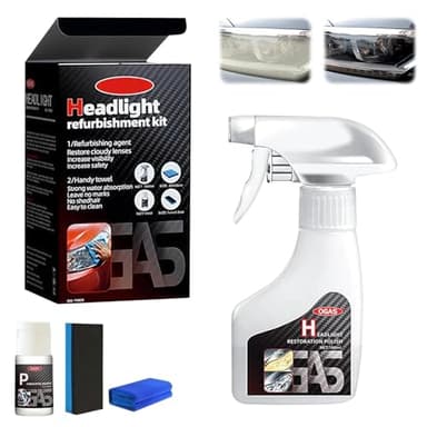 180ml Scheinwerfer Aufbereitung Set, Auto Scheinwerfer Politur Spray, Scheinwerfer Polierset, Flüssiges Scheinwerfer-Reparaturmittel, Headlight Restoration Kit für Reinigt Poliert VermatteteVergilbte