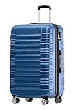BEIBYE 2088 Zwillingsrollen Reisekoffer Koffer Trolleys Hartschale M-L-XL-Set in 13 Farben, Erweiterbar, (Blau, L)