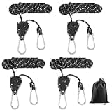 4 Stück Reflektierend Abspannseile Seil mit Seilspanner 4M 4mm Einstellbare Seil Ratsche Einstellbare Seil Ratsche Reflektierend Zeltseil mit Spanner Einsteller für Zelt Zeltplane Camping