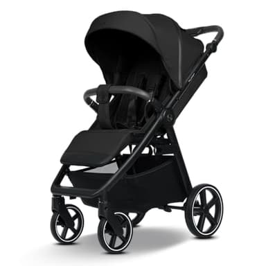 my junior® PLIA² | großer Komfortbuggy mit Luftkammerreifen, Einhand-Faltmechanismus, einstellbare Federung, XXL-Einkaufskorb & -Verdeck, Belüftung, inkl. Getränkehalter + Tragegurt (Ink Stone)