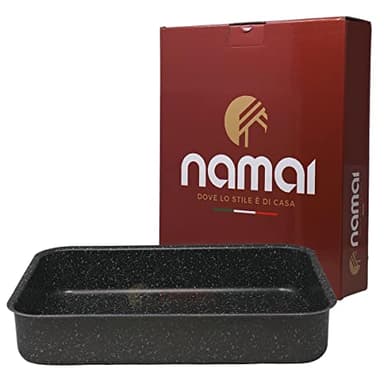 NAMAI - Auflaufform 35cm x 25cm - Lasagne Auflaufform - Geeignet Für Die Spülmaschine - Made In Italy -Aluminium