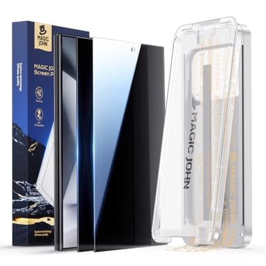 MAGIC JOHN 3rd Gen für Samsung Galaxy S24 Ultra Sichtschutz, Auto-Dust-Eliminierung, 9H+ Härte Folie, Ultra-Klar Displayschutzfolie, Bläschenfrei, mit TOP Aufgerüsteter Montagevorrichtung, 2 Stück