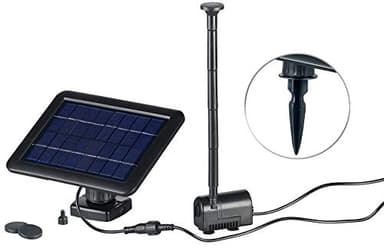 Royal Gardineer Solarpumpe: Teich- und Springbrunnen-Pumpe mit 2-Watt-Solarpanel und Akkubetrieb (Solarpumpe Brunnen, Solarbetriebene Springbrunnenpumpe, Mini Teichpumpe)
