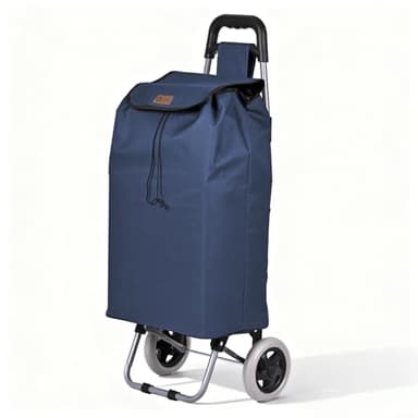 VOUNOT® Einkaufstrolley klappbar 59L, 2-in-1 Trolley Einkaufswagen mit 2 Räder, Abnehmbare Tasche, Reißverschluss Rückentasche, Treppensteiger Hackenporsche, Marineblau