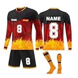 Deutschland Tshirt Dfb Trikot Herren Em 2024 Deutschland Trikot 3-Teilig Set Generisch Langärmeliges Fußball Trikot für Kinder Trikot, Trikots Shorts Socken Set Erwachsene/KinderHerren L3