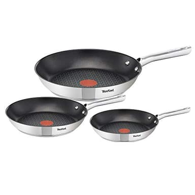 Tefal Duetto 3-teiliges Pfannen-Set 20/24/28 cm, Pfanne Induktion, Thermo-Signal bei idealer Brattemperatur, sichere Antihaftversiegelung, für alle Herdarten geeignet, leichte Reinigung, A704S3