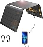 20W tragbares Solar-Ladegerät,USB (QC3.0)& DC 12V/1.5A Tragbares Solarladegerät für Handy IP67 wasserdichte Solar Charger zum Aufladen von USB Geräten/Smartphone/Tablets/Camping