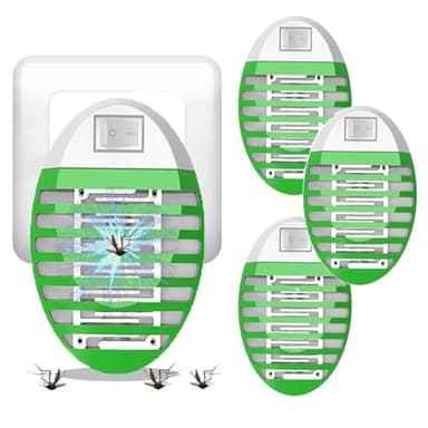 Insektenvernichter Elektrisch, Steckdosen-Insektenvernichter mit UV-Licht, Elektrische Mückenlampe,für Fliegen, Mücken, Motten, Küche, für Schlafzimmer, Indoor (4 Pack)