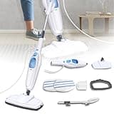 Heißdampfreiniger 1500W Dampfbesen Multifunktions Reiniger Dampf Mop Bodendampfreiniger mit 4,8m Kabel, 2 Bodentuch, Wassertank, Teppichgleiter, Handdampfreiniger für Boden, Teppiche und Badezimmer