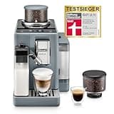 De'Longhi Rivelia EXAM440.55.G Kaffeevollautomat mit LatteCrema Milchsystem, Wechselbarer Bohnenbehälter, 16 Kaffee- & Milchgetränke auf Knopfdruck, Extra-Shot-Funktion, 3,5" Touch-Display, Grau