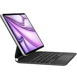 Nuflaz Tastaturhülle für iPad Air 11 Zoll (M2 2024/M3 2025), Air 5/4 & Pro 11 (1.-4. Gen), QWERTZ Deutsch, Magic Keyboard mit Trackpad & Magnetischem Design, Schwarz Grau