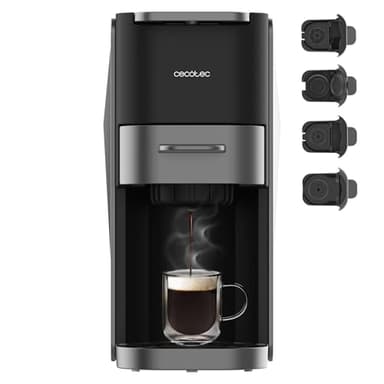 Cecotec Espresso-Kaffeemaschine Kompakt Kapselmaschine FreeStyle Compact Dark, Leistung 1200 W, 20-bar-Pumpe, kompatibel mit Dolce Gusto, Nespresso und mehr, 700-ml-Wassertank, elegantes Design