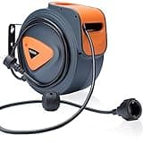 MONZANA® Automatik Kabeltrommel 20m +1,5m 180° drehbar Wandhalterung Selbstaufrollend automatischer Kabelaufroller Decken und Wandmontage Werkstatt