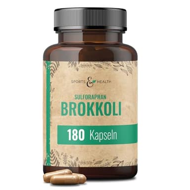Brokkoli Kapseln - 180 Sulforaphan Kapseln Hochdosiert - Vegan - Ohne Füllstoffe - Abgefüllt In Deutschland - Aus Brokkoli Extrakt - Sulphoraphan Broccoli Extract