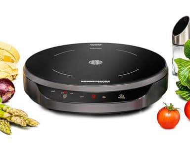 ROMMELSBACHER Einzelkochplatte CTA 1800/IN, Camping, Induktion, runde Bauform, kompakt & platzsparend, 9 Leistungsstufen, POWER Switch - bedarfsgerechte Strom-/Leistungsbegrenzung