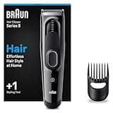 Braun Haarschneider Herren, Haarschneidemaschine Profi, Haare schneiden zu Hause, 9 Längeneinstellungen, 1 Kammaufsatz, 50 Min. NiMH-Akku Laufzeit, HC5310