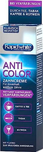 Rapid White | Anti Color Zahnpasta | für Weißere Zähne | Ohne Wasserstoffperoxid | Wirksame Formel | 75 ml