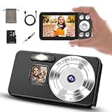4K Digitalkamera, 64MP Autofokus Kompaktkamera, 18-facher Digitalzoom, 2,8" Display, Zeitraffer & Loop-Aufnahme, Webcam, Kompakte Kamera mit 32GB SD-Karte, Ideal für Anfänger & Erwachsene