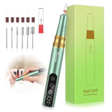 YBLNTEK Nagelfräser Kabellos, 35000 U/min Nagelfeile Elektrisch fräser nägel Set für Naturnägel Gelnägel, Elektrische Nail File Akku Nagelfeile Maniküre Set für Acrylnägel, Nagelhaut (Hellgrün)