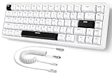MAMBASNAKE Attack Shark X65 HE Rapid Trigger-Tastatur, 0,01 mm RT-Genauigkeit, 8KHz, 60% kabelgebundene Magnetschalter-Tastatur mit 8KHz-Kabel, Einstellbare Betätigung, Snap Tap, für PC/Mac, Weiß