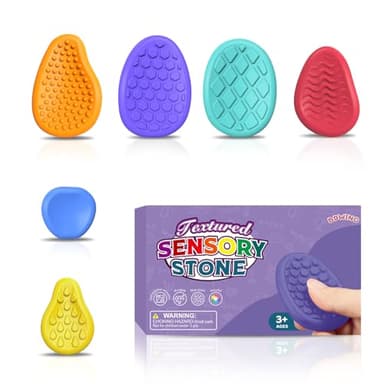 BDwing Silikon Fidget Toys Sensory Stones, 6 Stück Anti Stress Finger Spielzeug Stressabbau Reliever Geschenk für Kinder und Erwachsene, ADHS & Autismus Sensory Toys