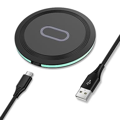 Wireless Charger, 15W Schnelles Induktive Ladestation für Google Pixel 10 Pro/10/9/8/7, Kabelloses Ladegerät Handy Induktive Ladepad für Samsung Galaxy S25 Ultra/S24 FE/S23/S22/S21, iPhone 17/16/15