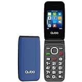 Qubo Seniorenhandy Klapphandy Ohne Vertrag, Großtastenhandy, GSM Flip Mobiltelefon SOS Notruffunktion, Taschenlampe, FM-Radio, 2,4 Zoll Farbdisplay, Blau