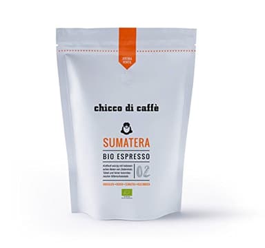 chicco di caffè | Bio-Espresso Sumatera | geröstete, ganze Kaffeebohnen | 80% Arabica - 20% Robusta | aus biologischem Anbau