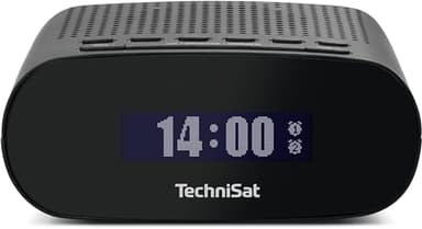 TechniSat TECHNIRADIO 50 - Kompakter Radiowecker (DAB+, UKW Wecker mit großem LC-Display, Dual-Alarm, Kopfhöreranschluss, 1 Watt, USB-Netzteil) schwarz