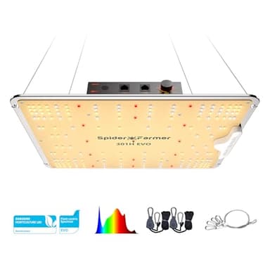 Spider Farmer SF1000 Grow Lampe LED Pflanzenlampe Vollspektrum LED-Wachstumslicht mit Samsung LM301H EVO Dioden Dimmbare Grow Light Wachstumslampe für Zimmerpflanzen, Gemüse, Blume