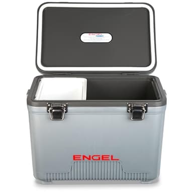ENGEL Kühlbox 13qt (12,3 Liter) Auslaufsicher, Luftdicht, Tragbare, Kleine Kühlbox für Camping, Picknick, Wandern, Festival - Eisbox Ohne Strom für Männer & Frauen, 38 x 25,4 x 28,5 cm im Silber