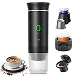 Aichens Tragbarer Espressomaschine-Auto,Elektrisch Beheizte Reisekaffeemaschine mit USB-C,Kompatibel mit NS-Kapseln und Gemahlenem Kaffee,Mini-Kaffeemaschine für Camping,Büro und Wandern