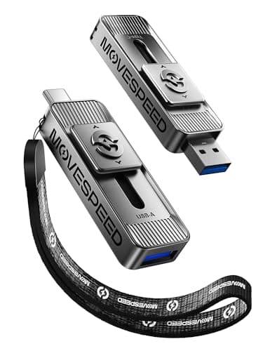 MOVE SPEED Externe SSD 1TB, Externe Festplatte mit bis zu 560MB/s Lesegeschwindigkeit, SSD Extern mit Dual-Ports & Push-Pull Design, Typ-C + USB 3.2 Portable SSD für iPhone 17/16/15/Android/Mac