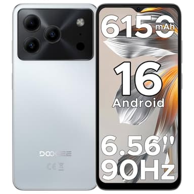 DOOGEE Note 56 Android 16 Smartphone Ohne Vertrag, 6150mAh Akku, 8,45mm Ultradünn + 6.56" HD + 90Hz Handy Günstig, Octa Core, 24 GB + 64 GB/ 2TB TF, 4G Dual SIM Simlockfreie Handys, Face ID/GPS/OTG