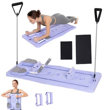 Pilates Board, Faltbarer Pilates Reformer Maschine Set für Zuhause Multifunktional Bauchtrainer Automatischer Rückprall Home Workout Equipment