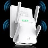 HENLSON 300 Mbit/s WLAN Verstärker mit LAN Ethernet-Anschluss - WPS-Unterstützung - Kompatibel mit Allen Standard-Routern - Weiß