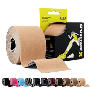 Kinesiologie Tape - Elastisches hypoallergenes physio Tape für Knie- und Muskelprobleme bei Verletzungen und Schmerzen