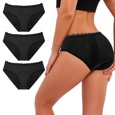 TrueEase Periodenunterschwäsche Starke Blutung SaugfäHigkeit Perioden Unterwäsche Lecksicher Menstruation Unterhosen Slips mit Wäschesack 3er Pack