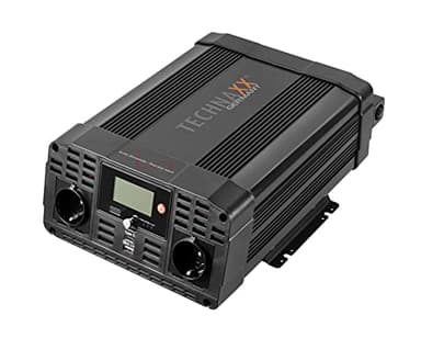 Technaxx KFZ Wechselrichter 12V auf 230V Reiner Sinus 2000W / 4000W – TÜV-zertifizierter Auto Spannungswandler mit LC-Display, 2x Schuko&USB-A QC 3.0 + USB-C – Inverter für Camping, Wohnmobil – TE22