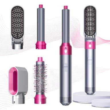 Swetfela Hair Styler Set, Airstyler 5 In 1 Mit Rundbürstenföhn Haarstyler Warmluftbürste Thermal Brush Airflow Lockenstab Automatisch, Volumen Föhnbürste,Für Glätten, Trocknen, Volumen, Locken