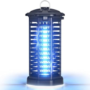 YISSVIC Elektrischer Insektenvernichter 4200V Mückenlampe mit UV-Licht und LED-Beleuchtung geeignet für außen und innen Wasserdicht IPX4 28cm x 13.2cm