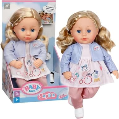 BABY born Sophia Rose - Weiche 36cm große Babypuppe - Puppe mit hochwertigen blonden Haaren & Schlafaugen - Geeignet für Kinder ab 1 Jahr