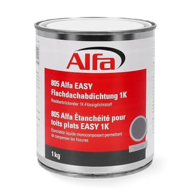 1 kg Alfa Flachdachabdichtung Easy 1K Profi-Qualität in 1 kg Dose Flüssigdichtstoff Dach- & Garagenabdichtung Terrasse Carport für vertikale und horizontale Oberflächen