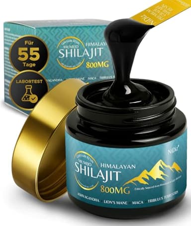 100% Shilajit Original 800MG, 5-in-1 Himalaya Shilajit, Im Labor in Europa Getestet, 50g