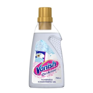 Vanish Oxi Action Powerweiss Gel – 1 x 750 ml - Fleckenentferner und Wäsche-Booster Gel ohne Chlor – Für weiße Wäsche