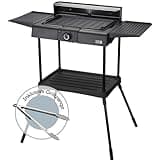 LEBENLANG 2in1 Elektrogrill Tischgrill elektrisch - Inkl. Standfuß & Grillzange I Elektro Grill für Draußen & Drinnen Balkon Tisch 2000W I Electric Grills Elektrische Tischgrills BBQ Balkongrill